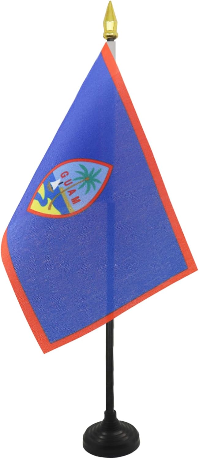 AZ FLAG Nicaragua Table Flag 4x6 in 100D Polyester Plastic Base | Indoor use Nicaraguan 15x10 cm desk flag stitched finish with reinforced edges with plastic pole and gold finial