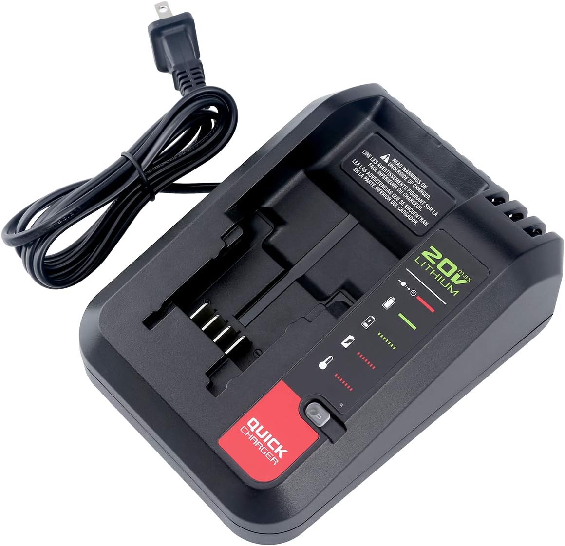 Lasica 20V Max Charger Compatible with Black & Decker 20v Battery and Compatible with Porter-Cable 20v Battery LBXR20 LBXR2020 PCC681L PCC685L