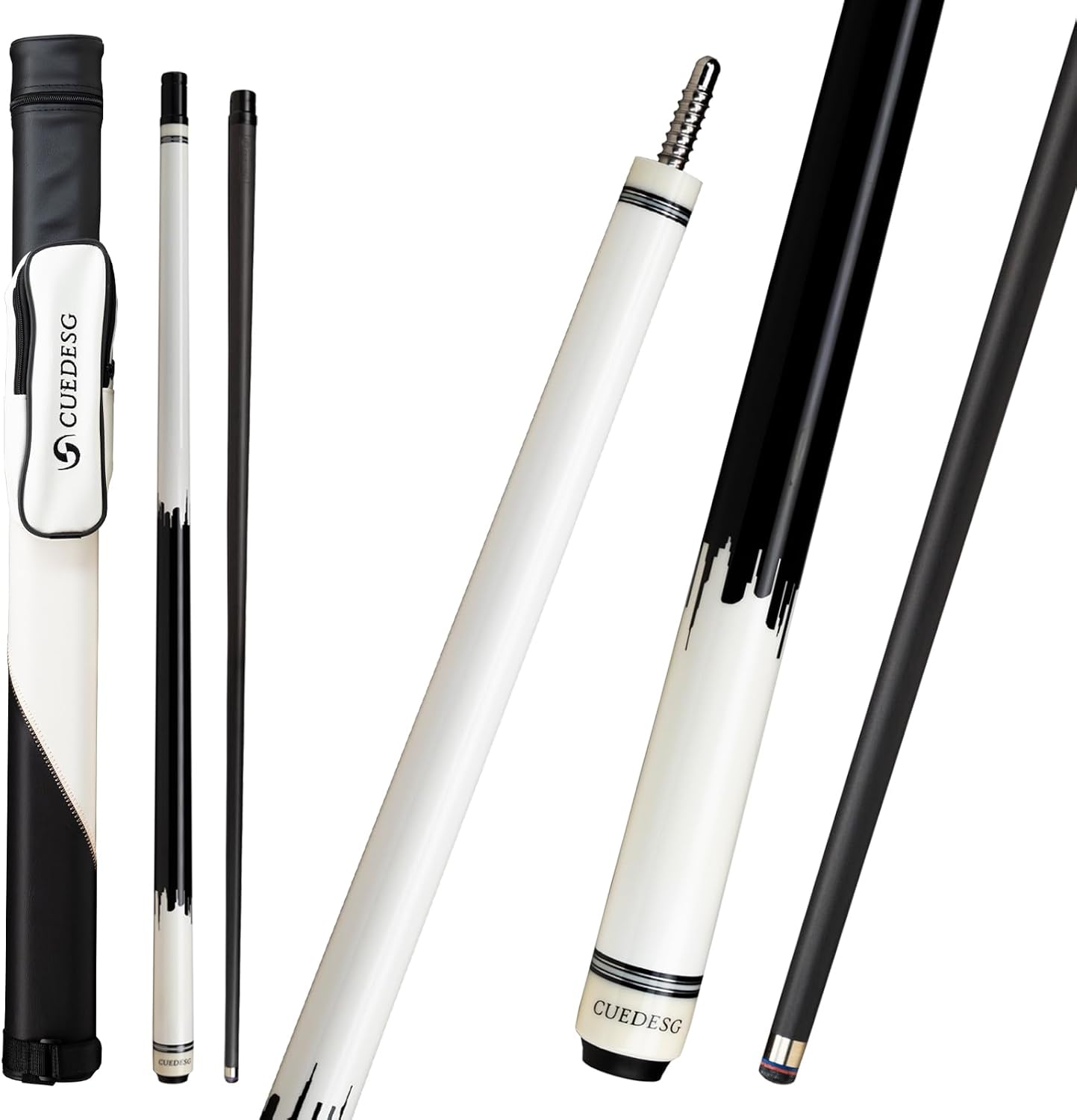 Carbon Fiber Pool Cue Stick 10.5mm/11.8mm/12.5mm,Low Deflection Pool Stick,Professional Cue Stick with Case