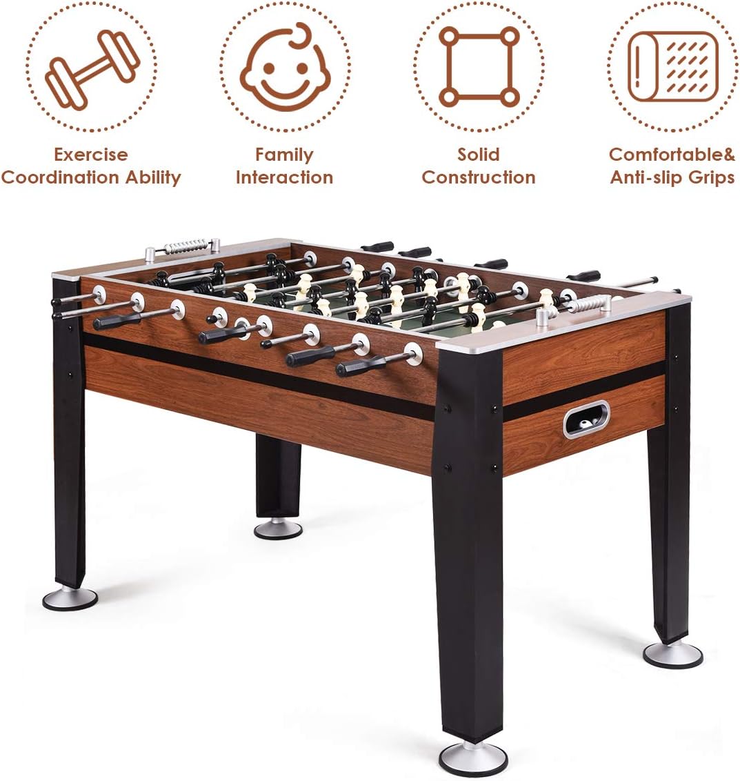 Goplus 54" Foosball Table, Soccer Game Table Competition Sized Football Arcade for Adults, Kids, Indoor Game Room Sport