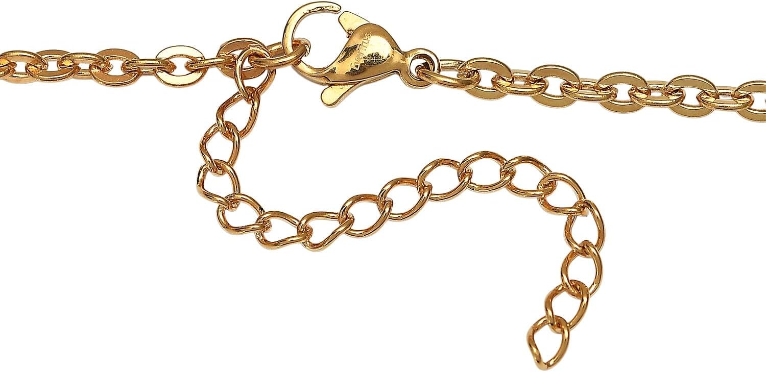 Beaded Necklace 24-26 Inches in ION Plated Gold Stainless Steel