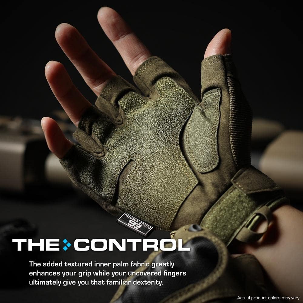 Glove Station Fingerless Knuckle Motorcycle Gloves, TACHK200