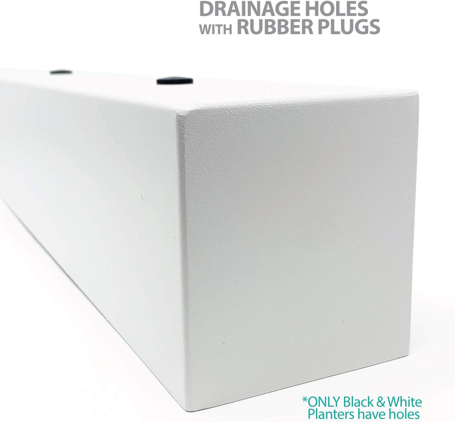 Buhbo Modern Metal Trough Rectangle Planter 32 inch, White