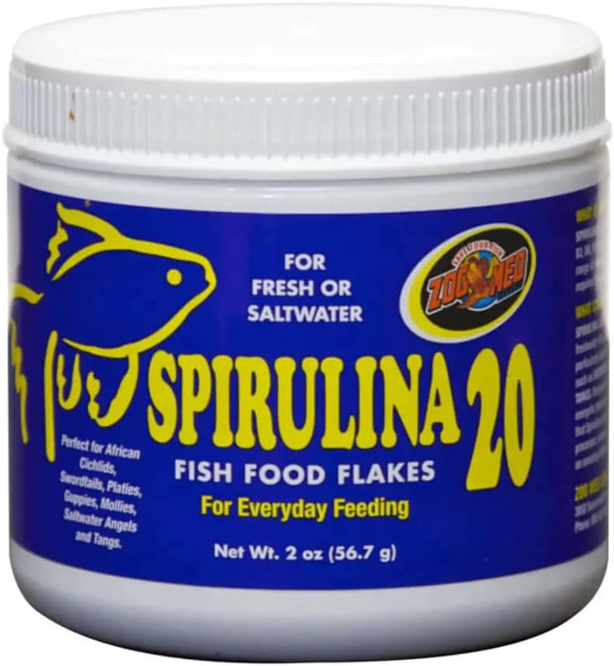 Zoo Med Spirulina 20 Flake Fish Food, 4-Ounce