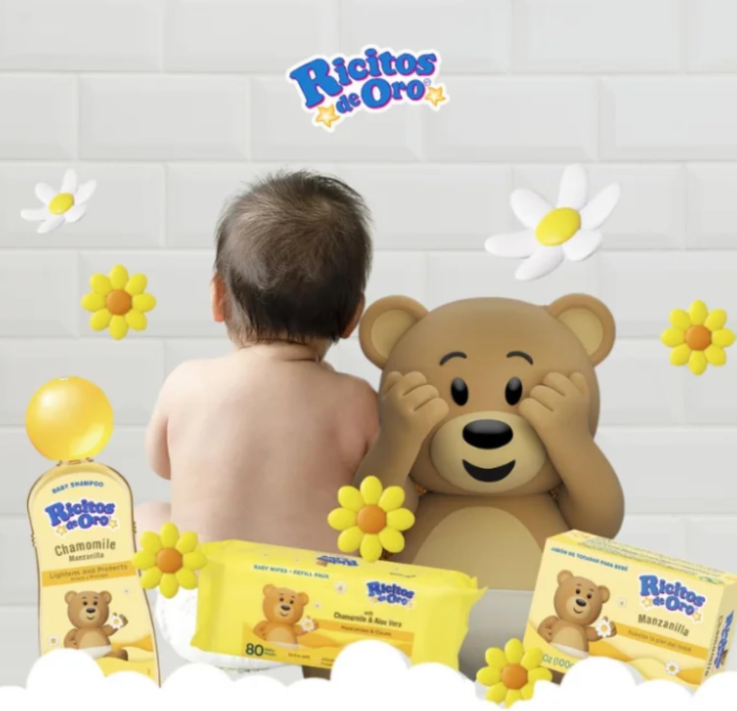 Ricitos de Oro Baby Wipes | Chamomile & Aloe Vera | 80 ct | 6-Pack