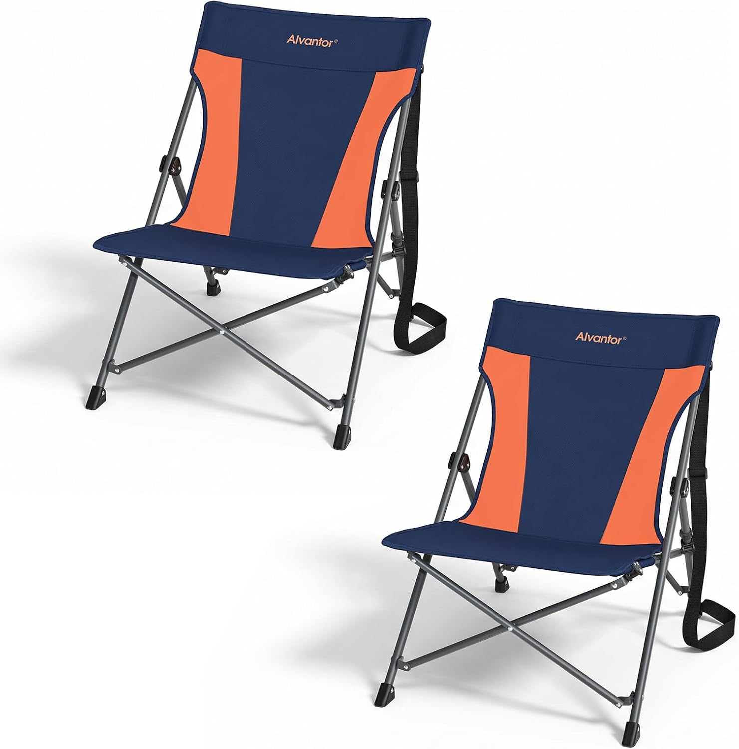 Alvantor® Camping Chair, Full Mesh Folding Beach Chair Breathable High Back Portable Lawn Chair for Outdoor, Armrest, Cup Holder, Easy Use Seat for Travel, Fishing, Pinic, Sports Event, 24"x31"x38"