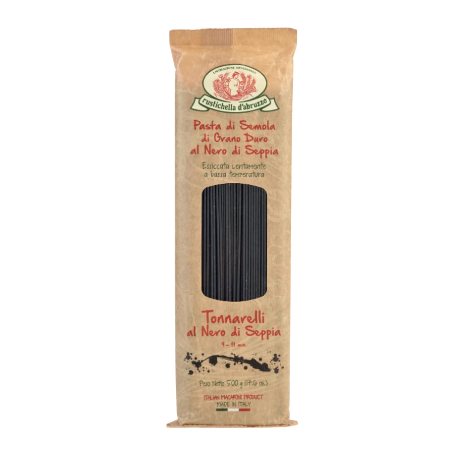 Rustichella D' Abruzzo Spaghetti Di Nero Black Squid Ink Pasta 17.6 Oz.