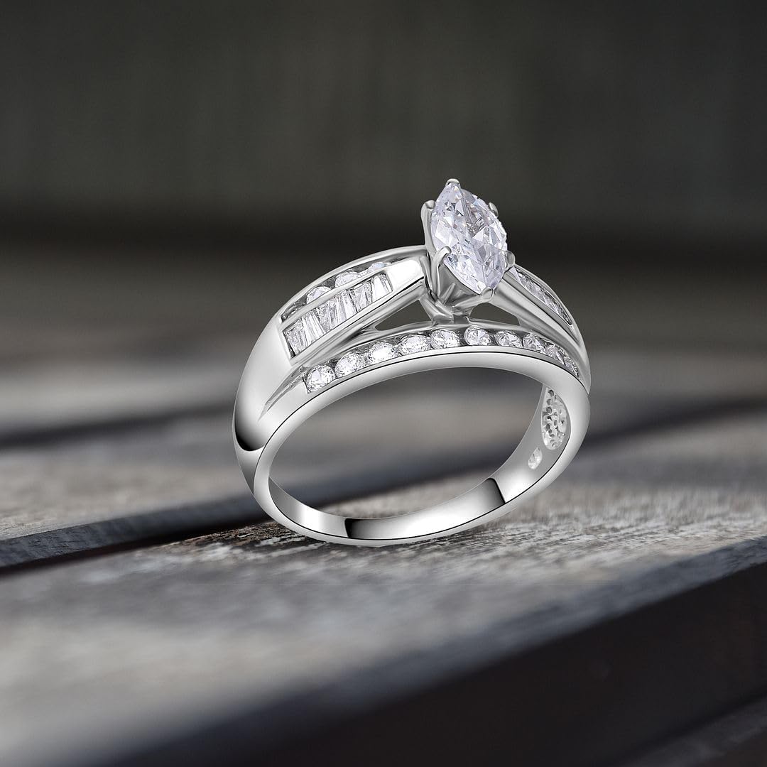 Cubic Zirconia Ring CZ in Silver Rings Rings Cubic Zirconia 3-4.5 ctw