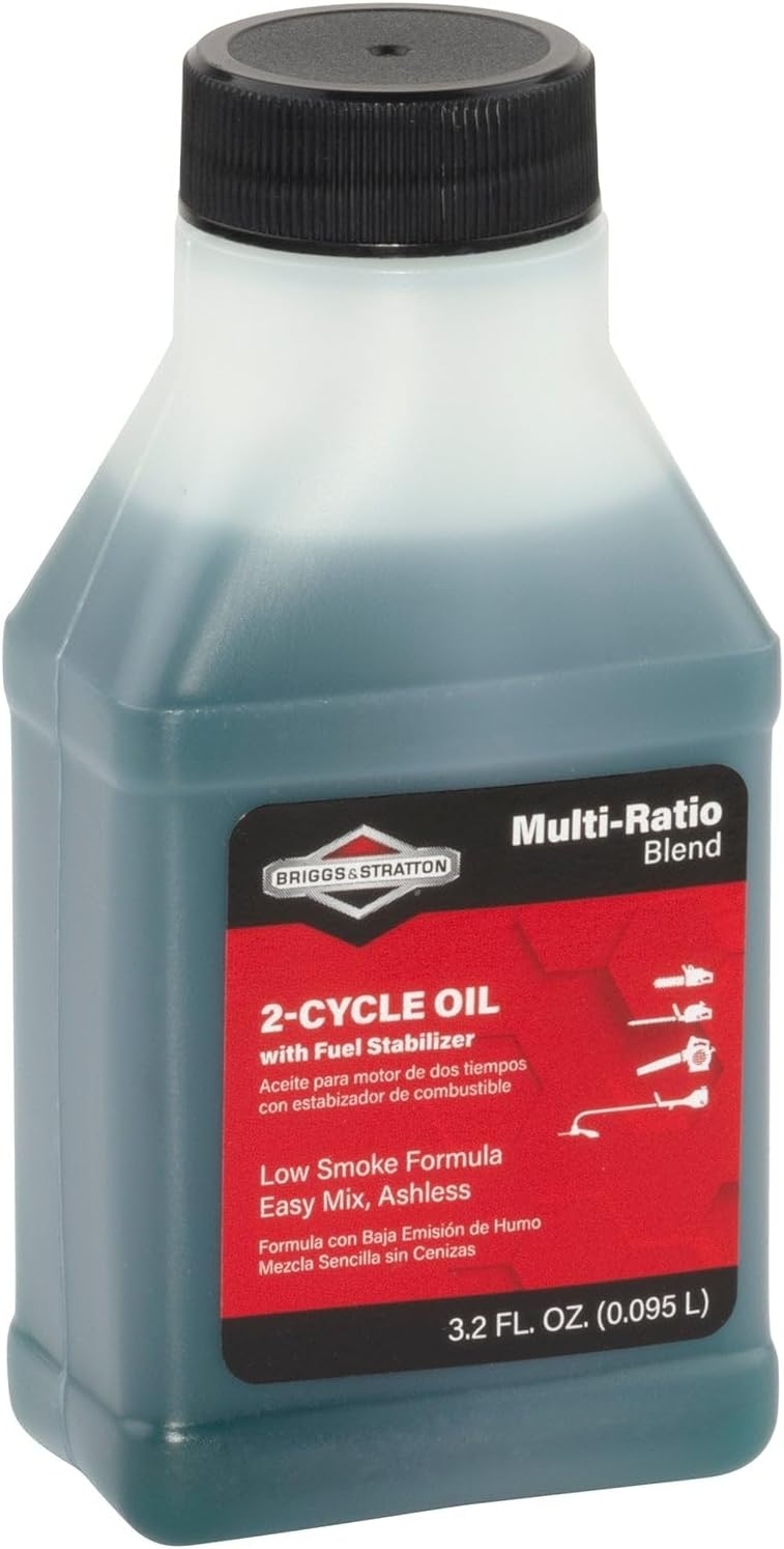Briggs & Stratton 100107 2-Cycle Low Smoke Engine Oil, 50:1 mix, 3.2 oz Bottle
