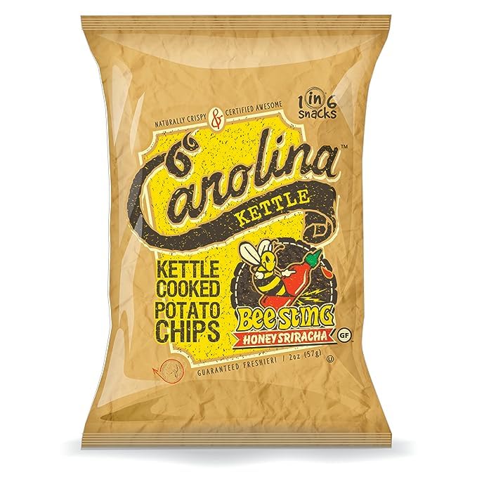 Carolina Kettle Chips | Kettle Cooked Potato Chips | Kosher - Gluten Free Chips Fit For Healthy School Snacks | With Irresistible Crunch and Bold