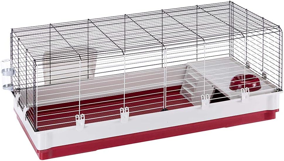Ferplast Krolik Green Rabbit Cage Deluxe | Rabbit Cage Includes All Accessories & Measures 39.4L x 23.6W x 19.7H & Includes All Accessories | 1-Year Manufacturer's Warranty