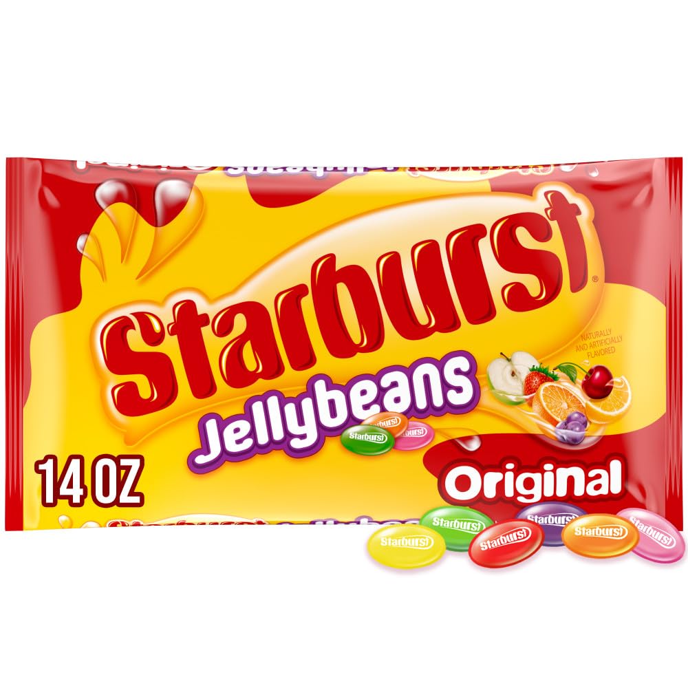 Starburst Original Jellybeans Candy, 14 ounce bag | Soft fruit jellybeans with a chewy center, great for candy bowls, candy salads, party favors