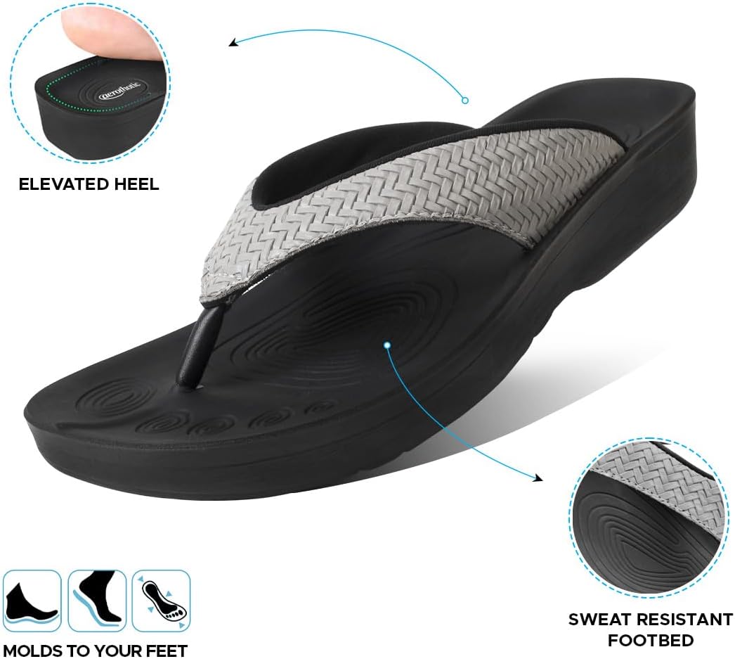AEROTHOTIC Comfortable Arch Support Flip Flops for Women Orthotic Sandals
