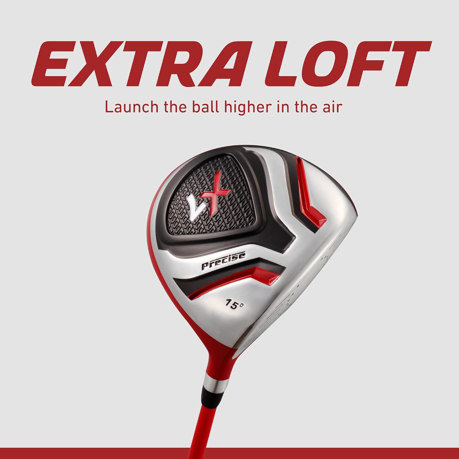Precise - Kids Golf Club Set | Lightweight graphite shafts, hybrid & irons, putter, stand bag included, for boys and girls, ages 3-12, left/right hand