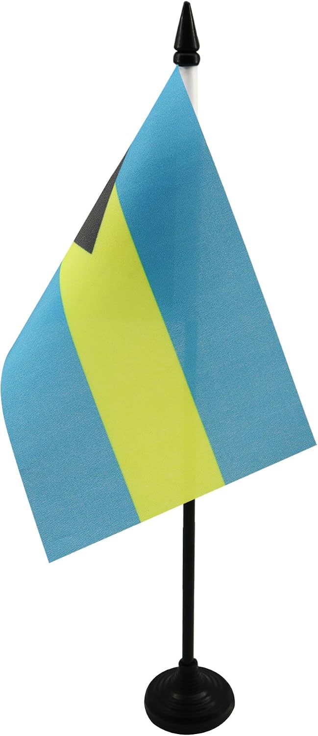 AZ FLAG Nicaragua Table Flag 4x6 in 100D Polyester Plastic Base | Indoor use Nicaraguan 15x10 cm desk flag stitched finish with reinforced edges with plastic pole