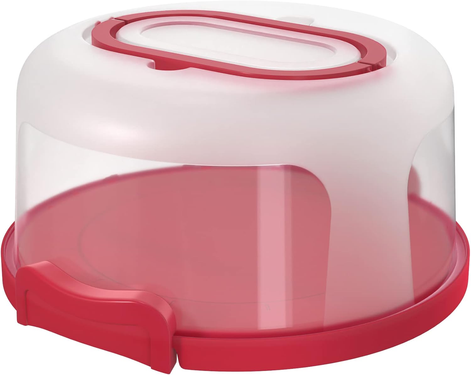 Top Shelf Elements Round Cake Carrier Two Sided Cake Holder Serves as Five Section Serving Tray, Portable Cake Stand Fits 10 inch Cake