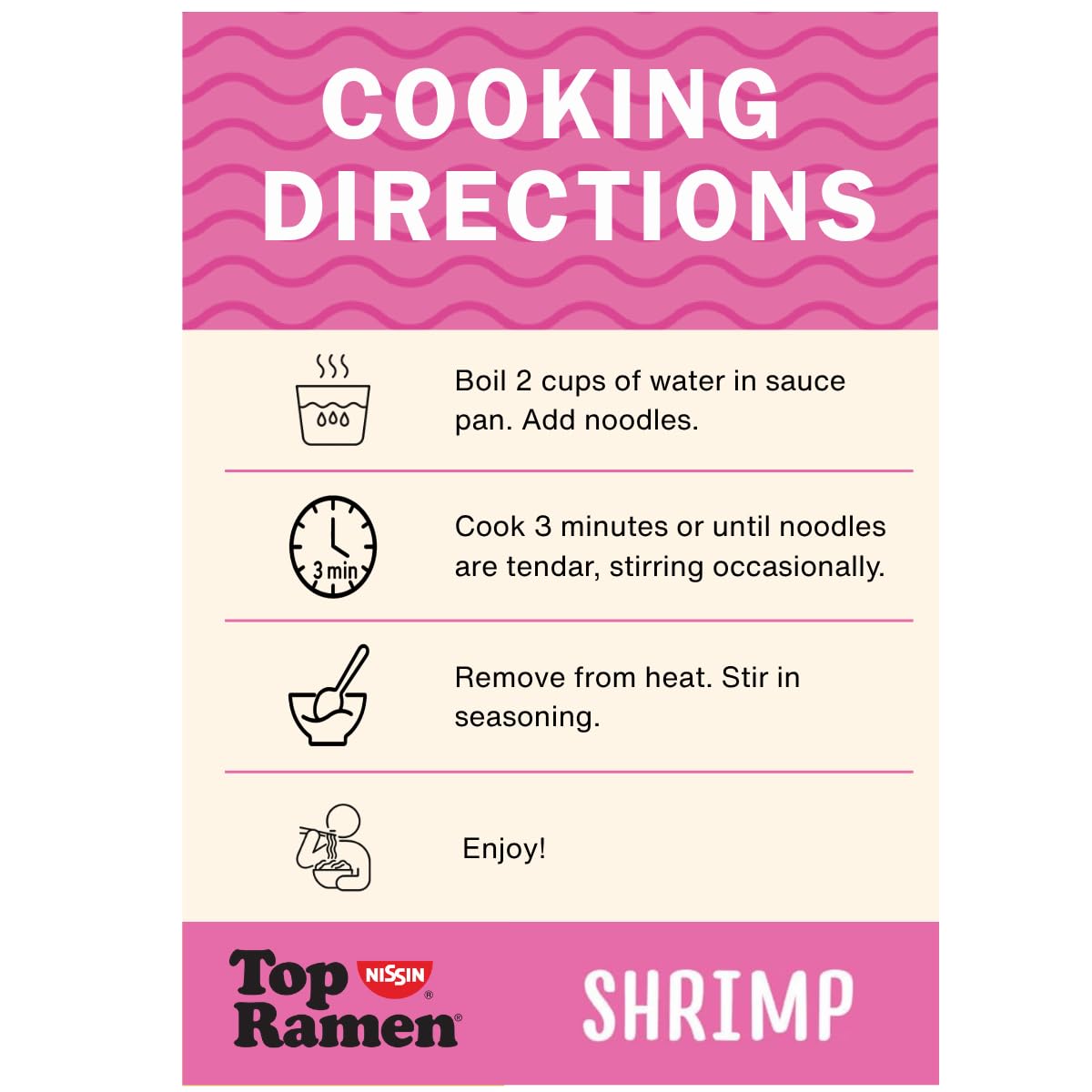 Nissin Top Ramen Noodle Soup, Chicken, 3 Ounce (Pack of 24) | Quick, convenient meal ready in minutes with just hot water.