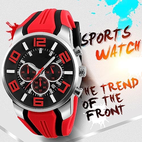 findtime Mens Sport Watches for Men Reloj para Hombre Colorful Cool Unique Analog Stylish Wrist Watch Chronograph for Running Training Stopwatch