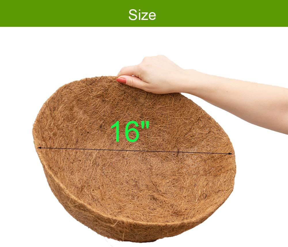 Coco Liners for Planters 20 Inch 2PCS Replacement Coco Fiber Basket Liner for Round Baskets Garden Containers