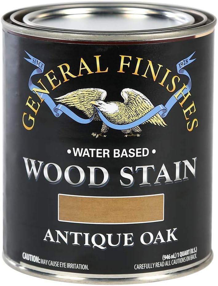 General Finishes Water Based Wood Stain, 1 Quart, Antique Oak