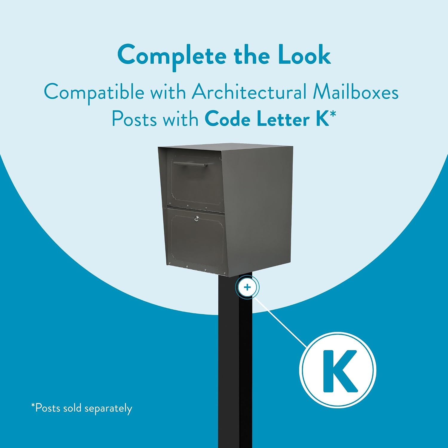Architectural Mailboxes Oasis Galvanized Steel Package Drop Box, Black, XL | Rust-resistant parcel locker with a secure cam lock, an anti-theft hopper door, and a powder-coat finish.