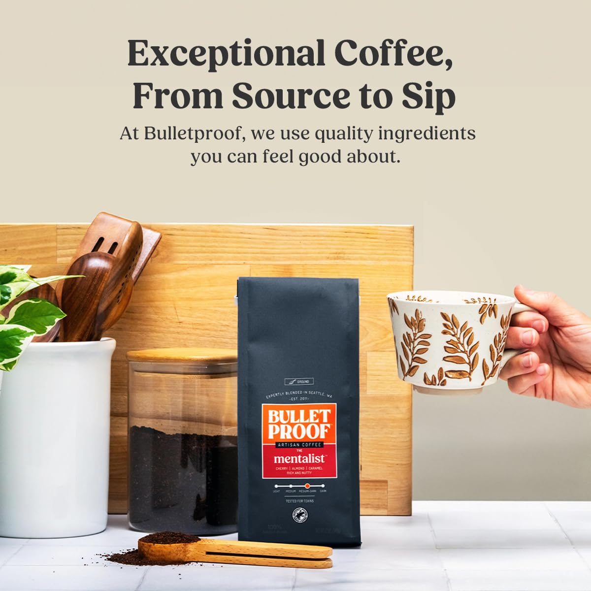 Bulletproof French Kick Dark Roast Ground Coffee, 12 Ounces, 100% Arabica Beans, Clean Coffee Tested for Toxins, Packaging May Vary