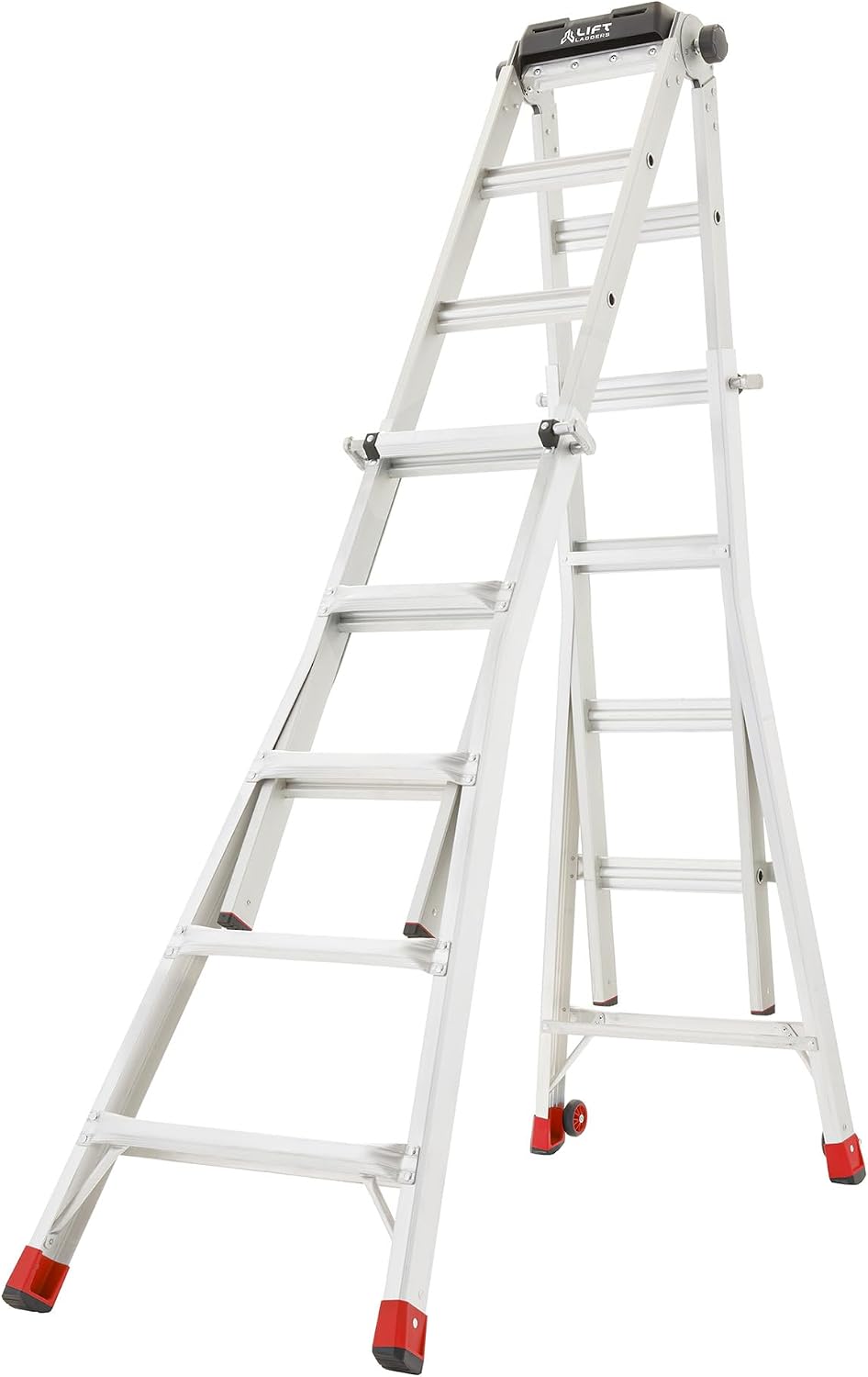 Lift Ladders 18-Ft Multi-Position Aluminum Ladder, 5-in-1, 300 lb. Capacity