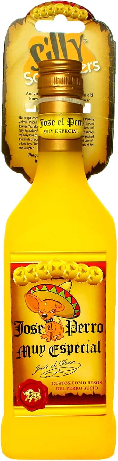 SILLY SQUEAKERS Tuffy Liquor Bottle Dog Toy: Squeaky Dog Toy, Washable and Floats, Vinyl Construction