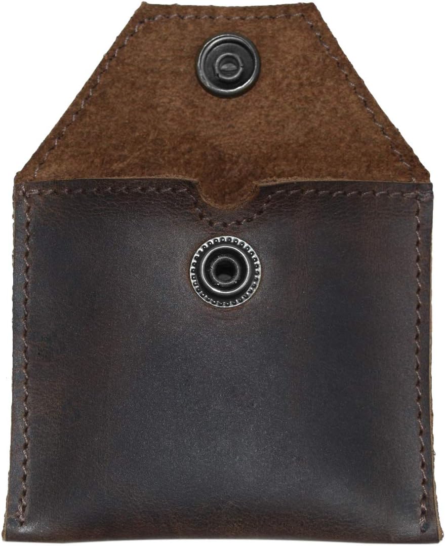 Hide & Drink, Rustic Leather Tampon Case, Condom Holder Pouch, Secret Stash Handmade :: Bourbon Brown