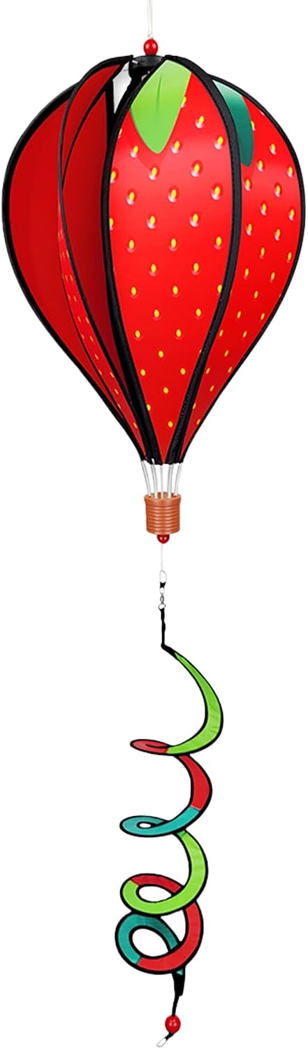 Hot Air Balloon Hanging Garden Spinner 16" - Vibrant Patriotic Design, Weather-Resistant Outdoor Decor, Durable & Lightweight for Patios, Yards, and Gardens - Eye-Catching Wind Spinner