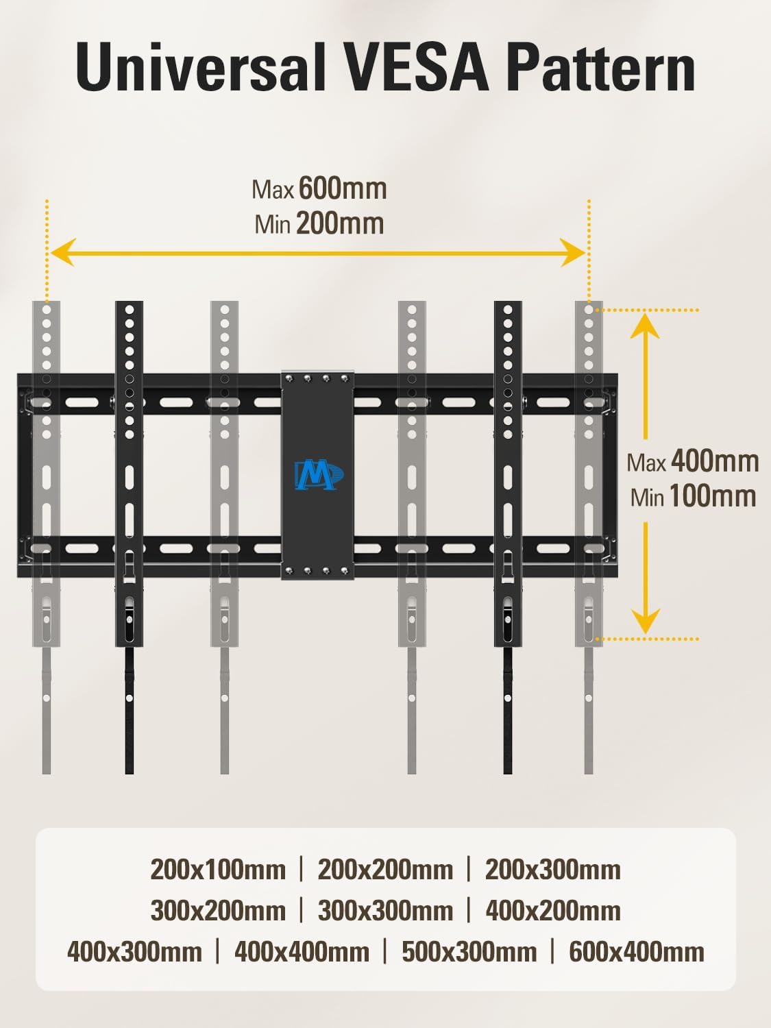 Mounting Dream Tilting TV Wall Mount for Most 37-90 Inch TVs up to 132lbs | Low Profile TV Mount Fits 16", 18", 24" Studs, Max VESA 600x400mm, Wall Mount TV Bracket with Quick Lock & Release, MD2268-LK