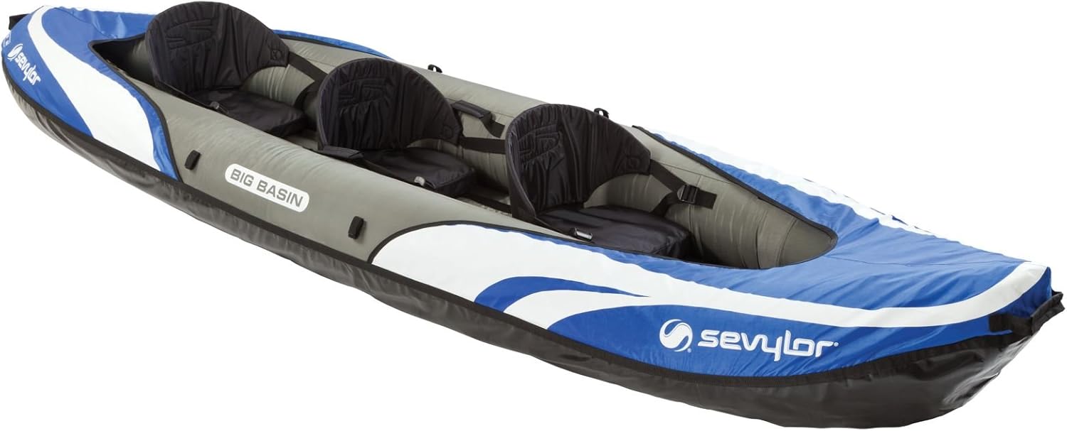 Sevylor Big Basin 3-Person Inflatable Kayak with Adjustable Seats & Carry Handles