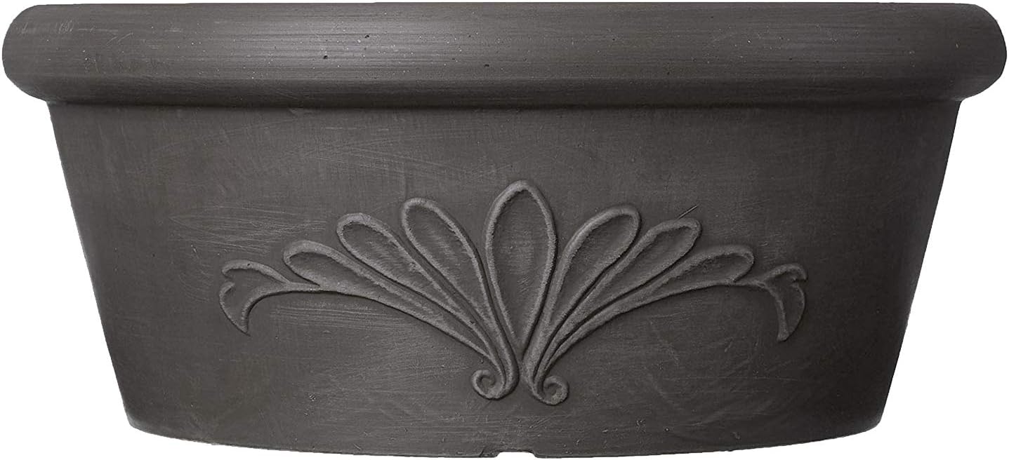 Arcadia Garden Products PSW TA25C Plastic/Stone/Wood Composite Bulb Pan – No Drainage Hole (Drillable), Planter Bowl for Succulents, Bonsai, Fairy Gardens, Herbs,10-Inch, Chocolate
