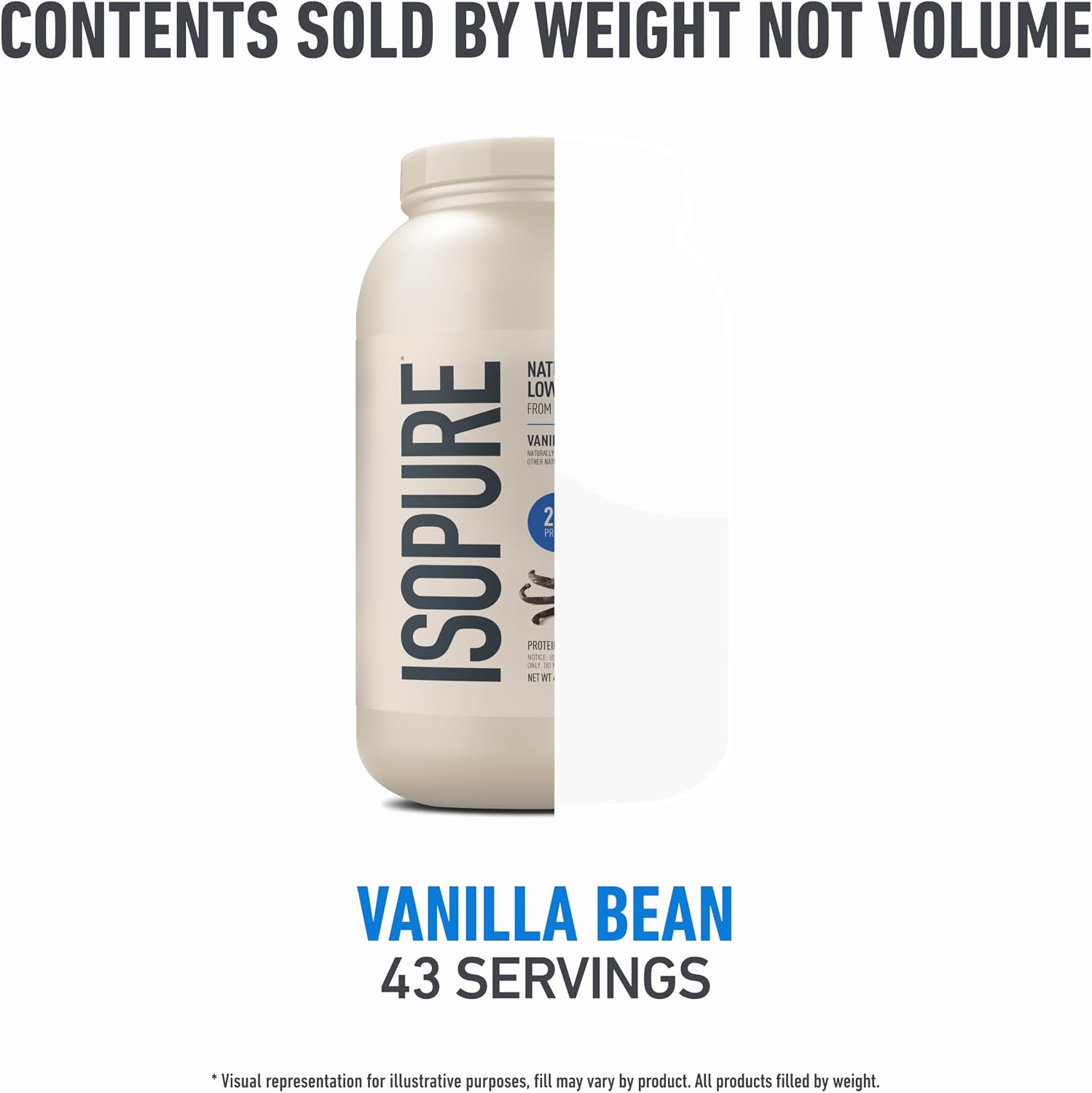 Isopure Low Carb 100% Pure Whey Isolate Protein Powder, Lactose Free, Gluten Free, with Vitamins, Vanilla, 25g Protein Per Serving, 3 Lbs, 43 Servings (Packaging May Vary) | 25g Protein Per Serving, 100% Whey Protein Isolate, Lactose Free, Gluten Free, w…