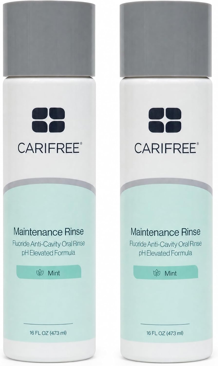 CariFree Maintenance Rinse Fluoride Mouthwash, Mint, Alcohol-Free, 16 oz | Anti-cavity fluoride & xylitol rinse; neutralizes pH, prevents decay, freshens breath; dentist recommended, alcohol-free.