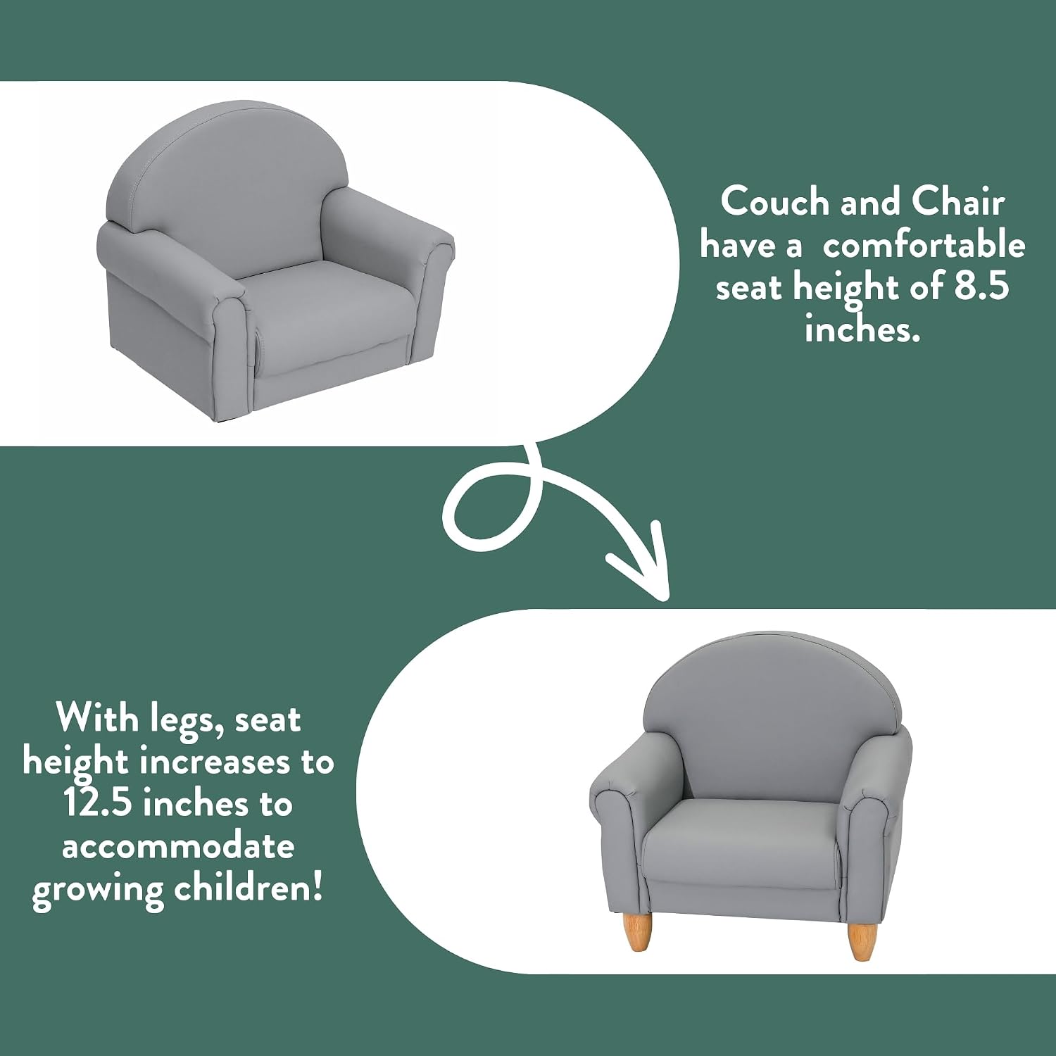 Children's Factory Upholstered Toddler Couch, Sofa, Deep Water