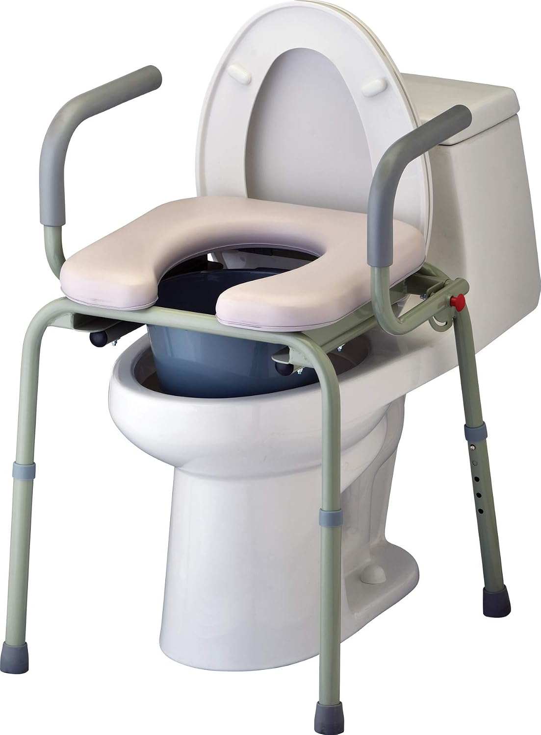NOVA Medical Products Drop Arm Commode with Padded Seat and Back, Drop Down Arms for Easy Transfer