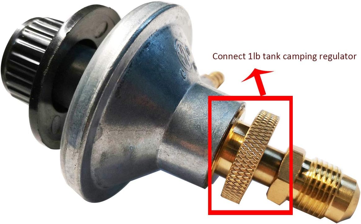 MENSI Portable Camping Grill Stove Parts 1lb Propane Tank Cansiter Regulator Adapter Connection Convert to 3/8" Male Flare