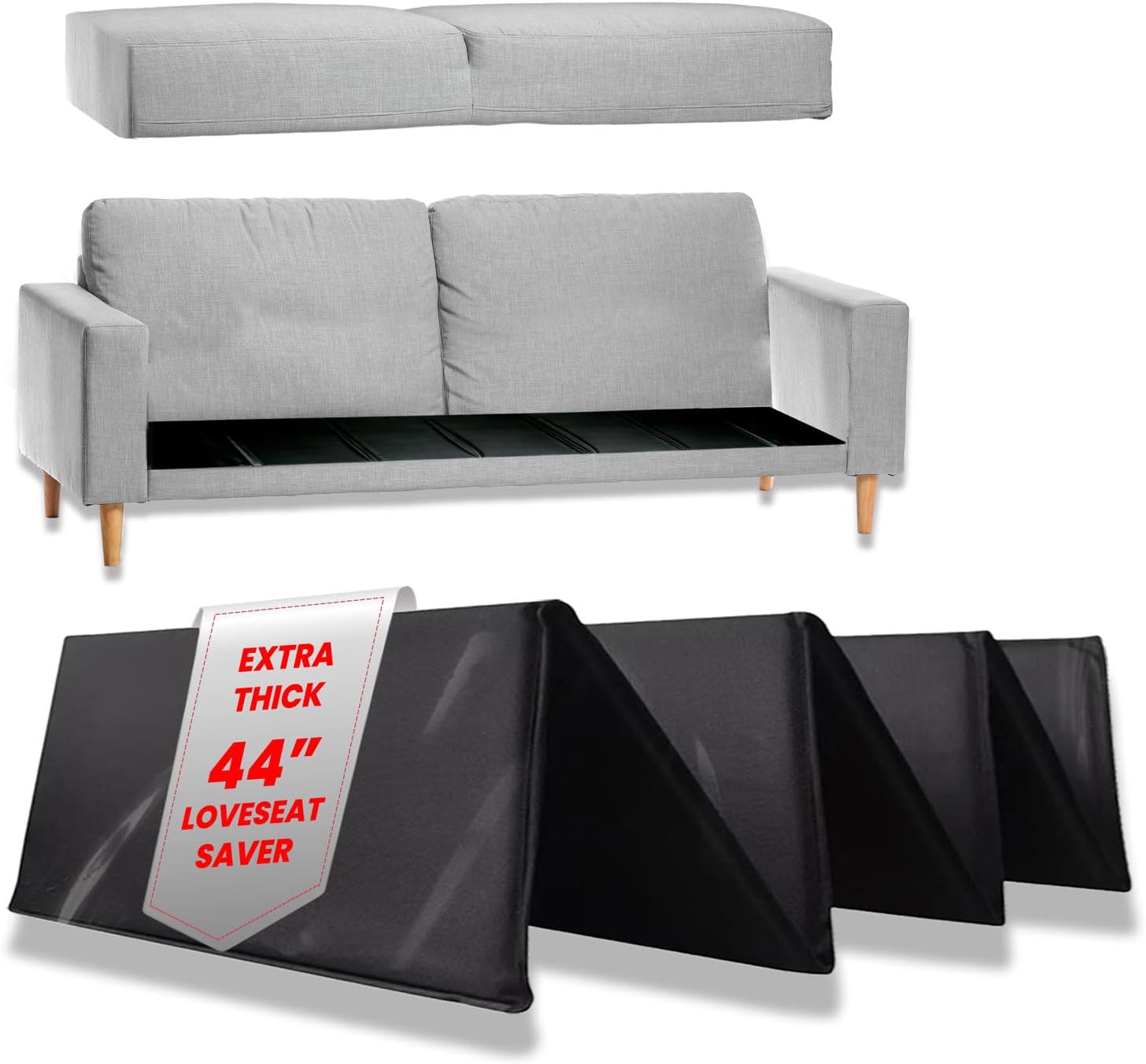 LAMINET Deluxe Extra Thick Sagging Furniture Cushion Support Insert| Seat Saver| New and Improved| Extend The Life of Your Sofa| 60% Thicker - Sofa - 17" L x 66" W