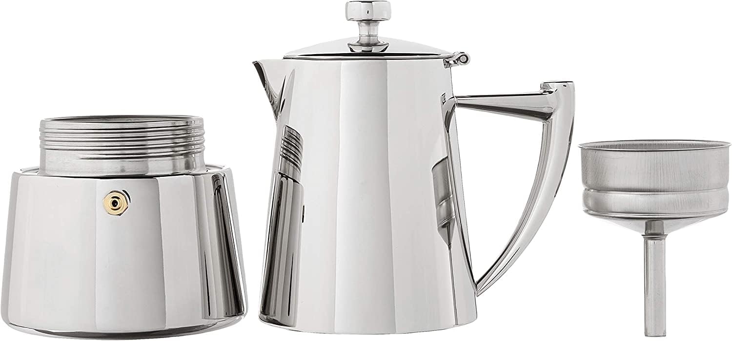 Cuisinox Roma Stovetop Espresso Maker COF-6R, Stainless Steel Coffee Percolator Stovetop, Heat-Resistant & Non-Reactive, 6-Cup Italian Espresso Maker Easy to Clean, Durable Stove Top Percolator