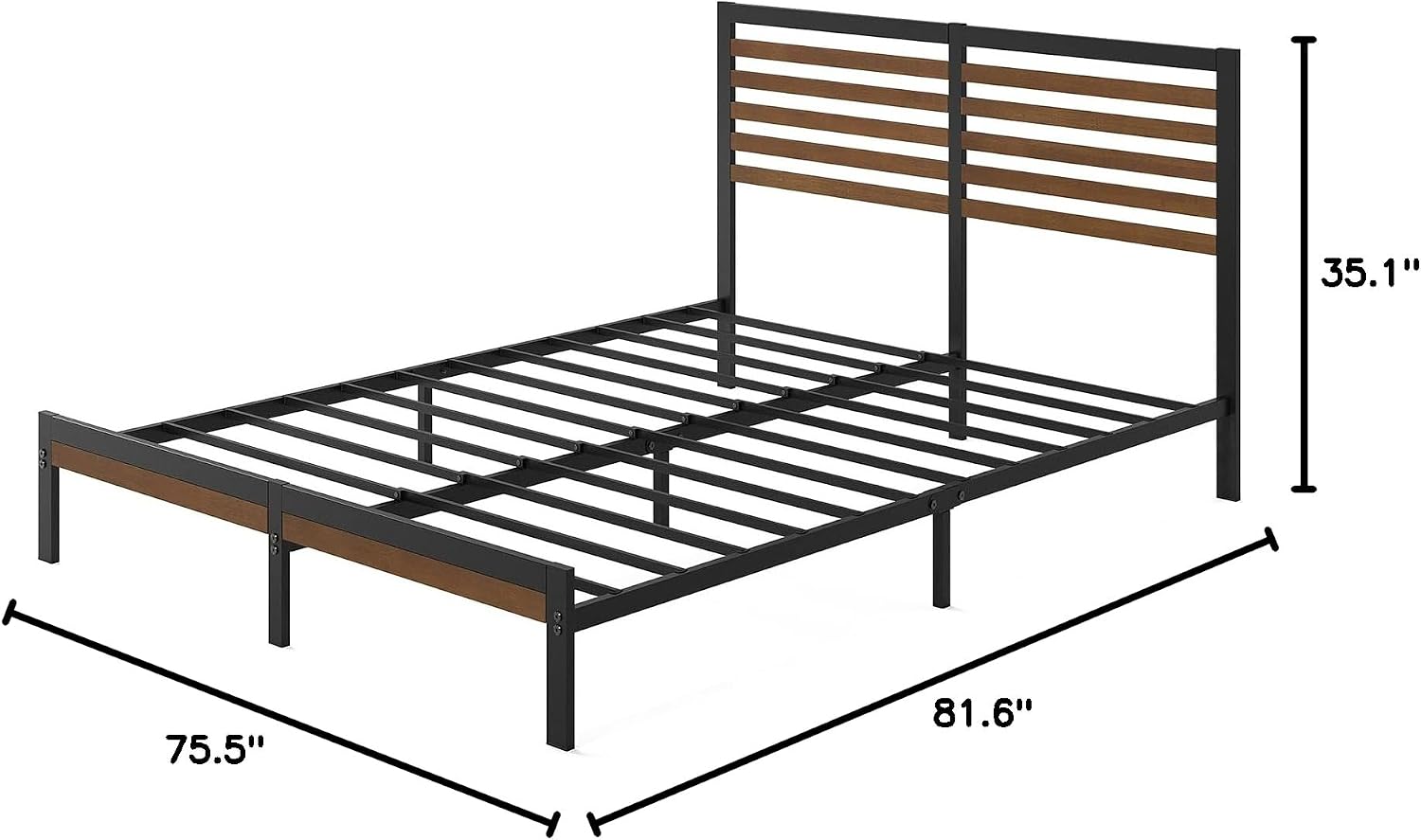 Zinus Kai Platform Bed Frame, RGB LED Lights, No Box Spring Needed, Full | Two-Tier Headboard for Space-Saving Storage, Built-in USB Charging Station, Soft Ambient Night Light
