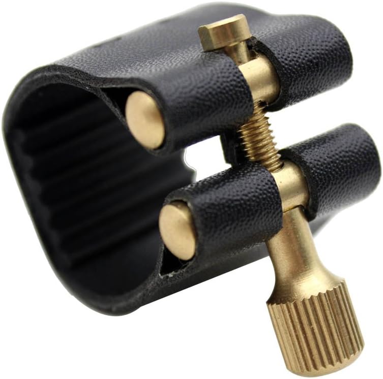 Andoer Alto Saxophone Ligature Fastener Compact Durable Artificial Leather for Alto Saxophone Rubber Mouthpiece
