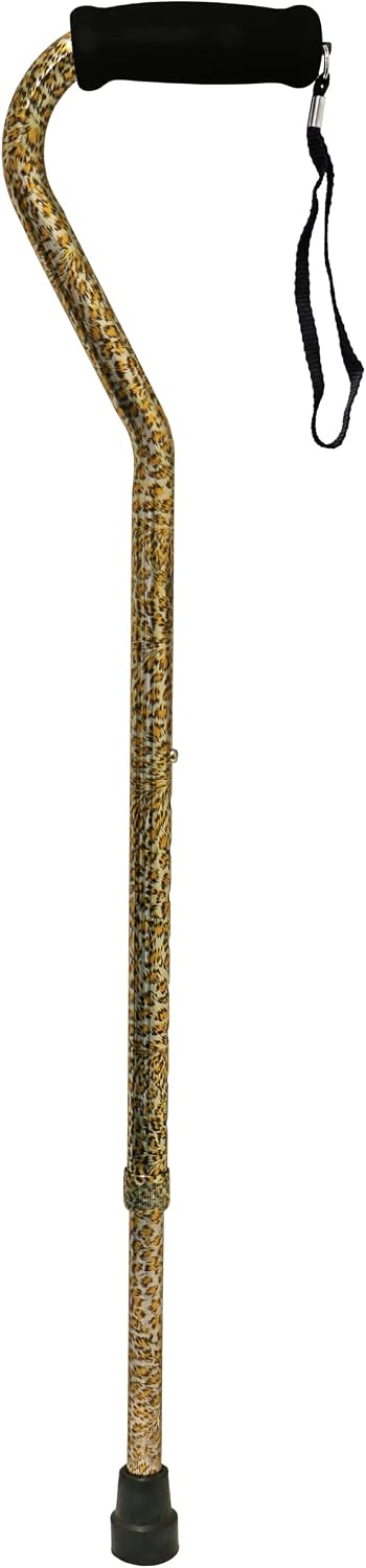PCP Adjustable Cane, Offset Handle, Foam Grip, Wrist Strap, Lightweight Aluminum, Hunter Camouflage Pattern