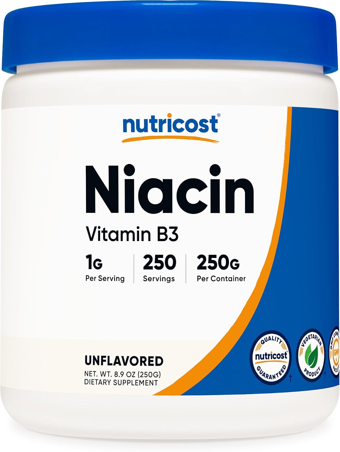 Nutricost Niacin (Vitamin B3) Powder 250 Grams, May Cause Flush | 1 g Per Serving