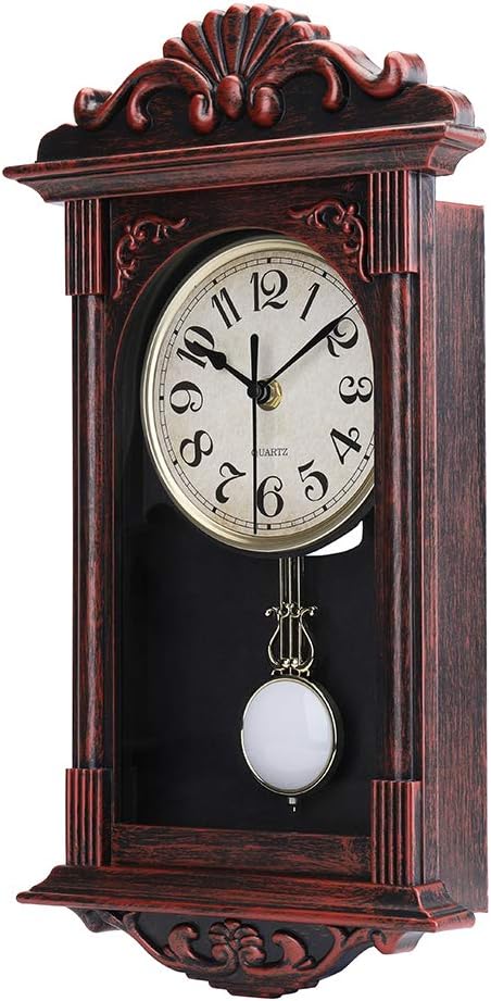 jomparis Pendulum Wall Clock Gifts for Dad, Dad Gifts for Christmas Retro Quartz Decorative Battery Operated Wall Clock for Living Room, Office
