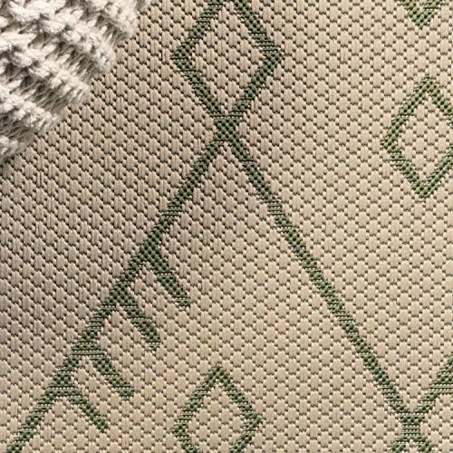 JONATHAN Y Boho Moroccan Indoor Outdoor Area Rug 3X5 Ivory/Navy, Casual for Backyard, Patio, Porch, Easy-Cleaning, High Traffic, Pet-Friendly