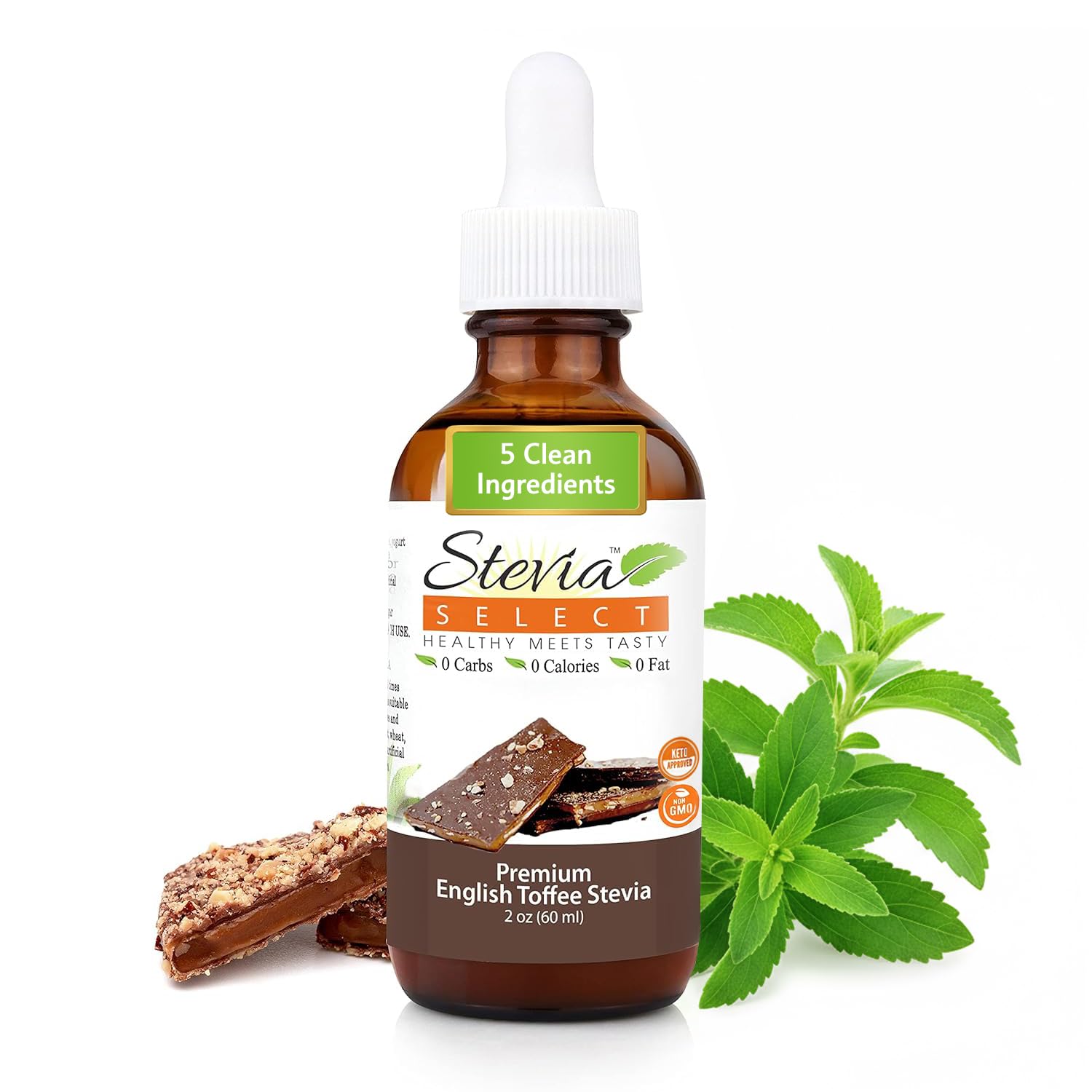 Stevia Select Hazelnut Flavored Liquid Stevia – Zero Calorie Coffee, Tea, Drink & Baking Sweetener, All-Natural, No Erythritol, Keto-Friendly Sugar Alternative, 300 Servings – 2 Oz (1 Pack)