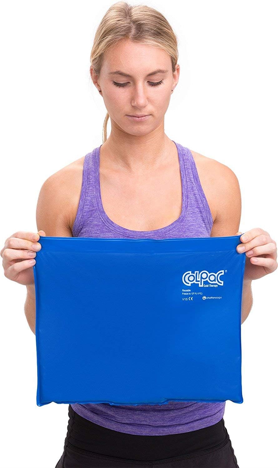 Chattanooga ColPac - Reusable Gel Ice Pack - Black Polyurethane - Standard - 10 in x 13.5 in - Cold Therapy - Knee, Arm, Elbow, Shoulder, Back - Aches, Swelling, Bruises, Sprains, Inflammation