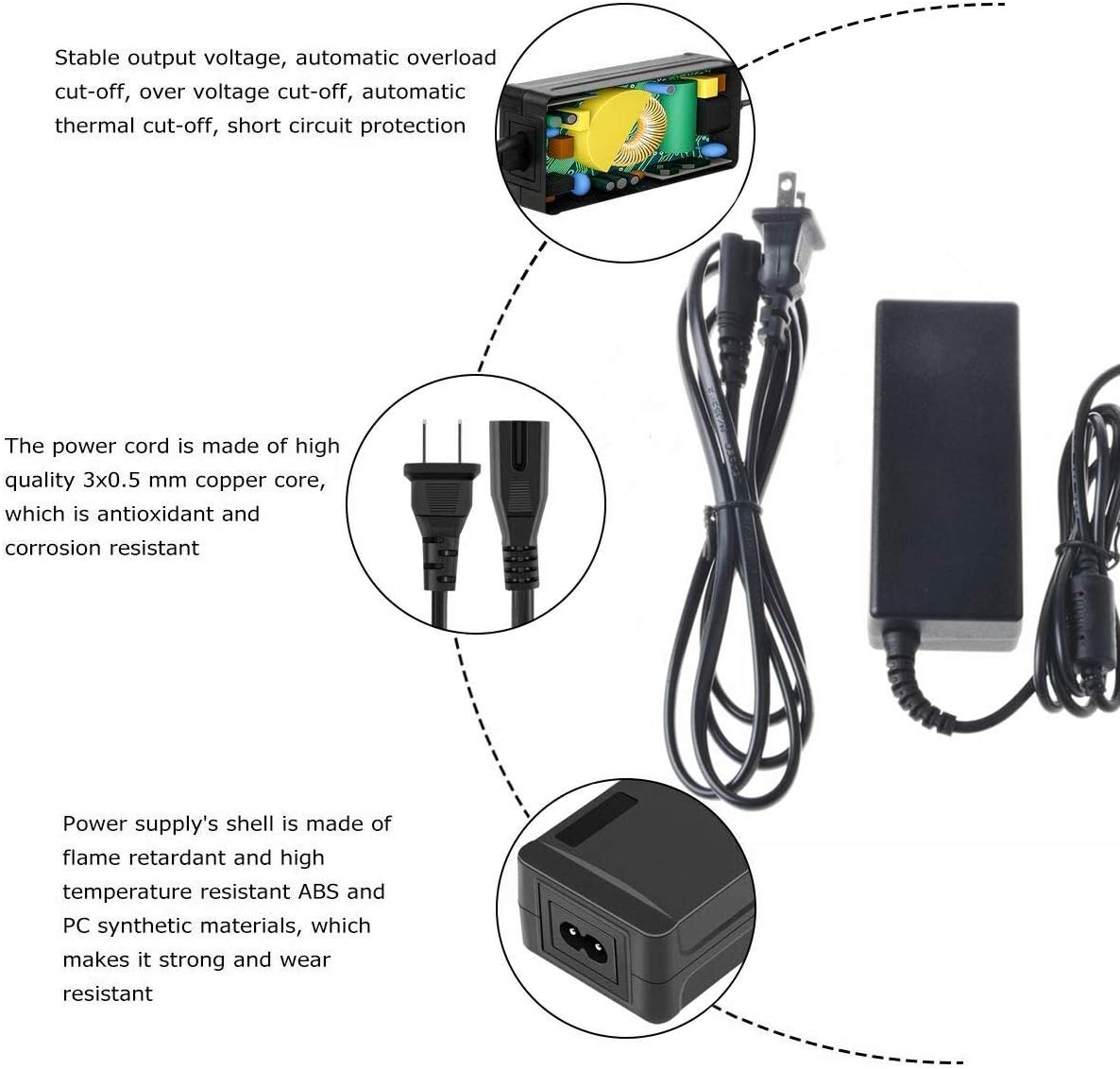 AC Adapter Charger for LG 34GL750-B 34 Inch 21:9 UltraWide Gaming Monitor Power