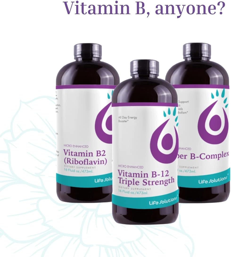 Life Solutions - Liquid Super B-Complex - 16 Oz. Naturally Support Your Body's Energy Levels and Metabolism